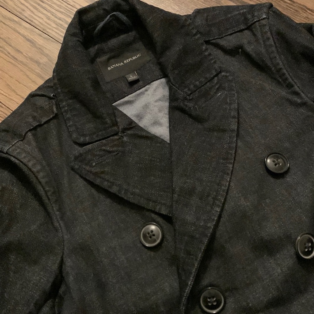 Banana republic stretch denim peacoat super stylish